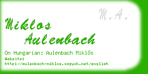 miklos aulenbach business card